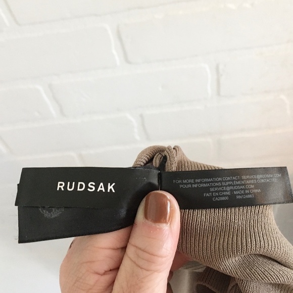 Rudsak Column knit Skirt Taupe beige brown Viscose Nylon Stretch Lightweight S - Picture 12 of 15